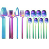 Rainbow Dinnerware Set Spoon Fork Knife Table Decor Cutlery