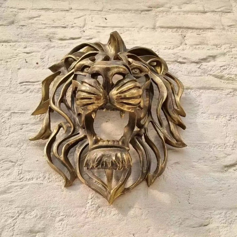 Lion's Head Wall Hanging Art Sculpture Wall Decoration
