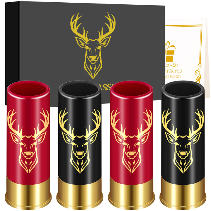 4 Deer Heads 1.5 Ounces - Reusable High-quality Plastic Bullet Cup