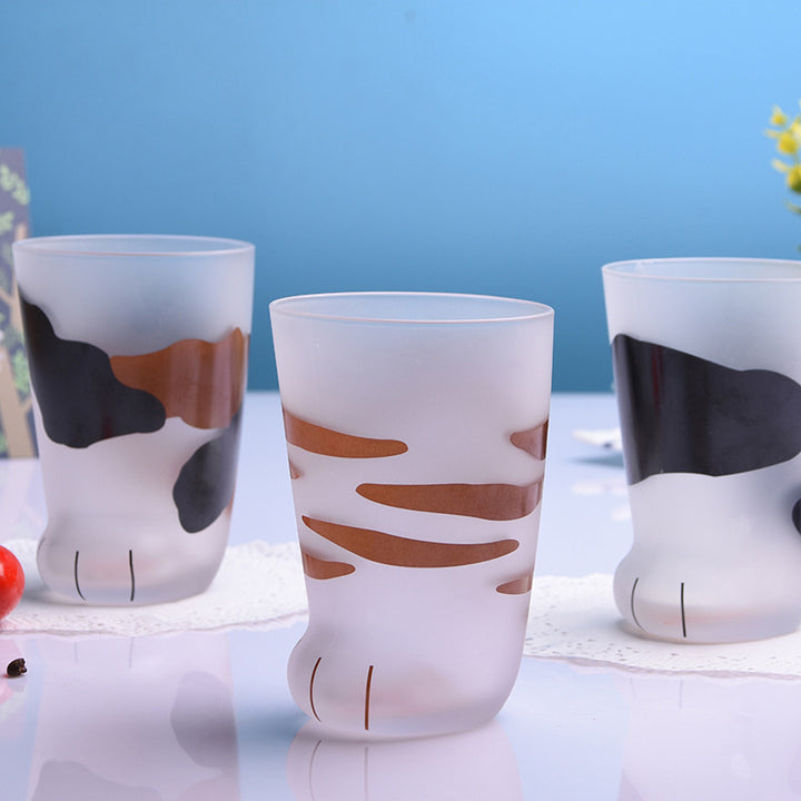 Creative Cute Cat Paws Glass Tiger Paws Mug Office