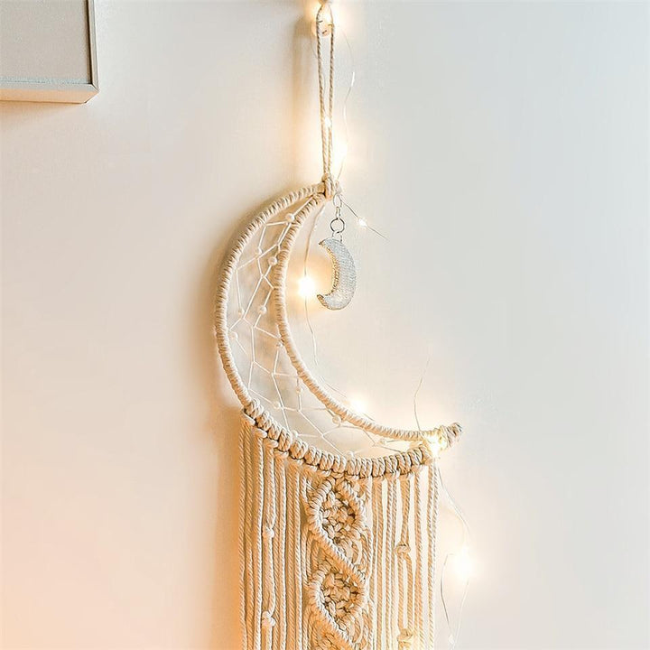 Crescent Moon Macramé Dreamcatcher